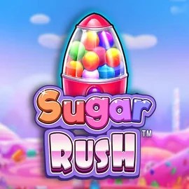 Sugar Rush online game logo by Pragmatic Play on rainsbetcasino.gr